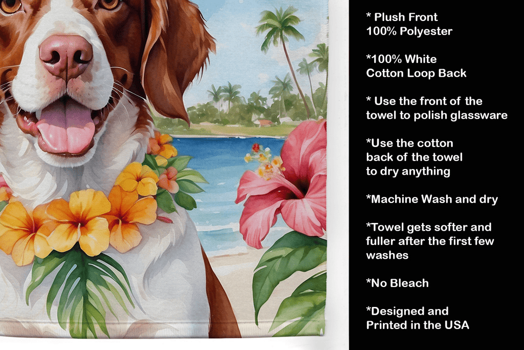 Glamorous Pups : Brittany Spaniel Luau Kitchen Towel