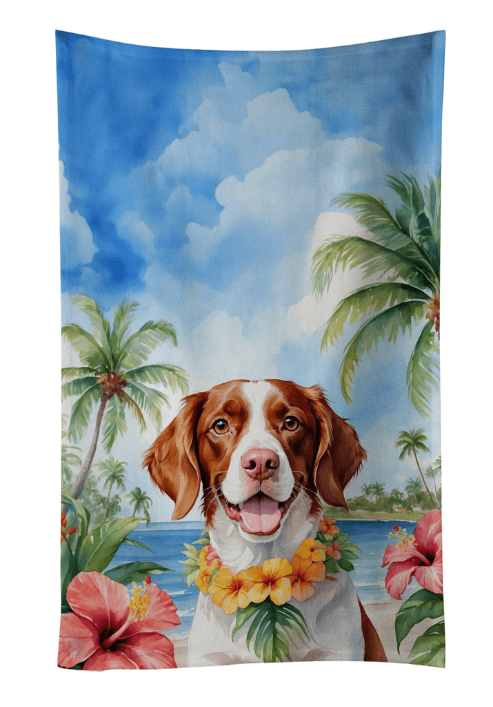 Glamorous Pups : Brittany Spaniel Luau Kitchen Towel