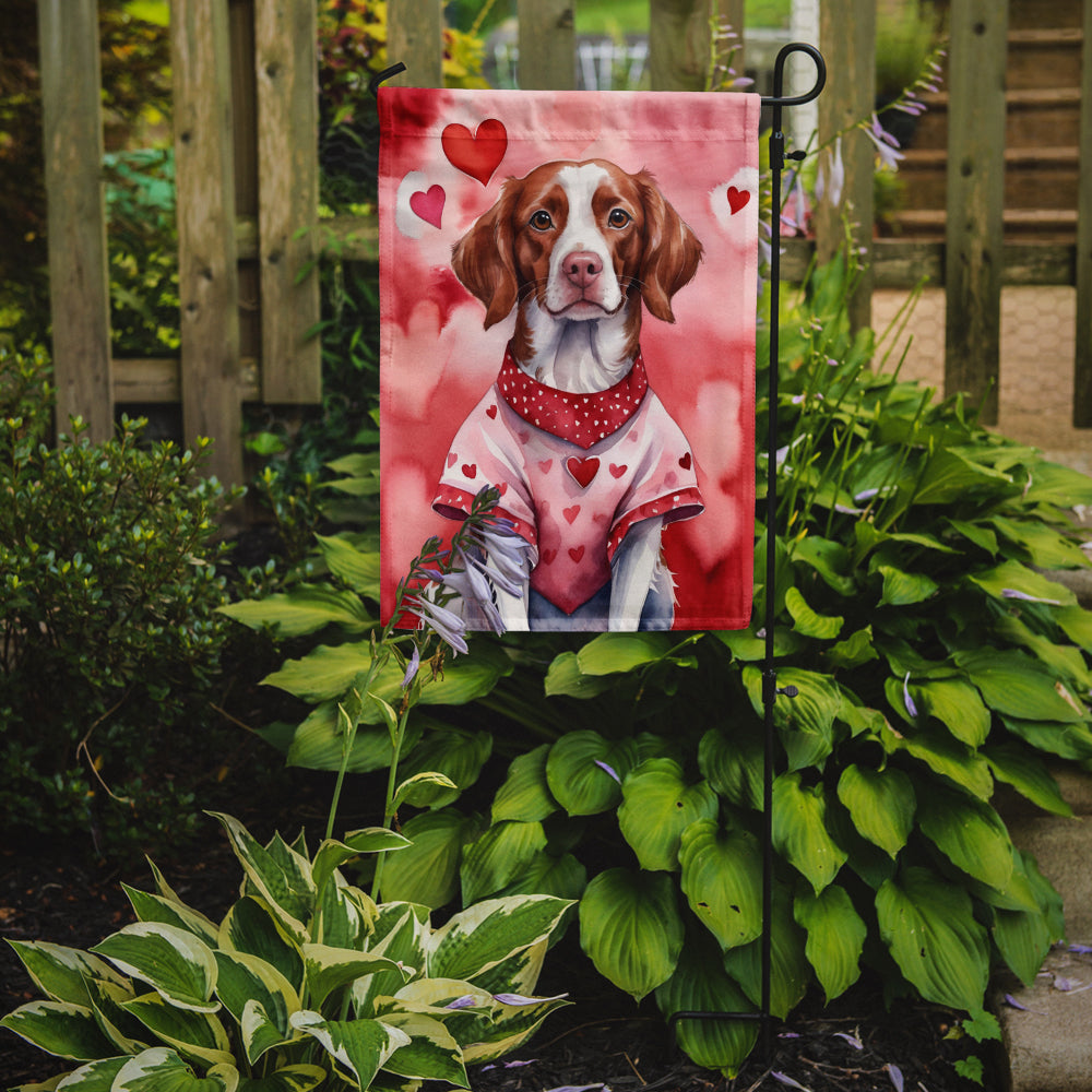 Glamorous Pups : Brittany Spaniel My Valentine Garden Flag