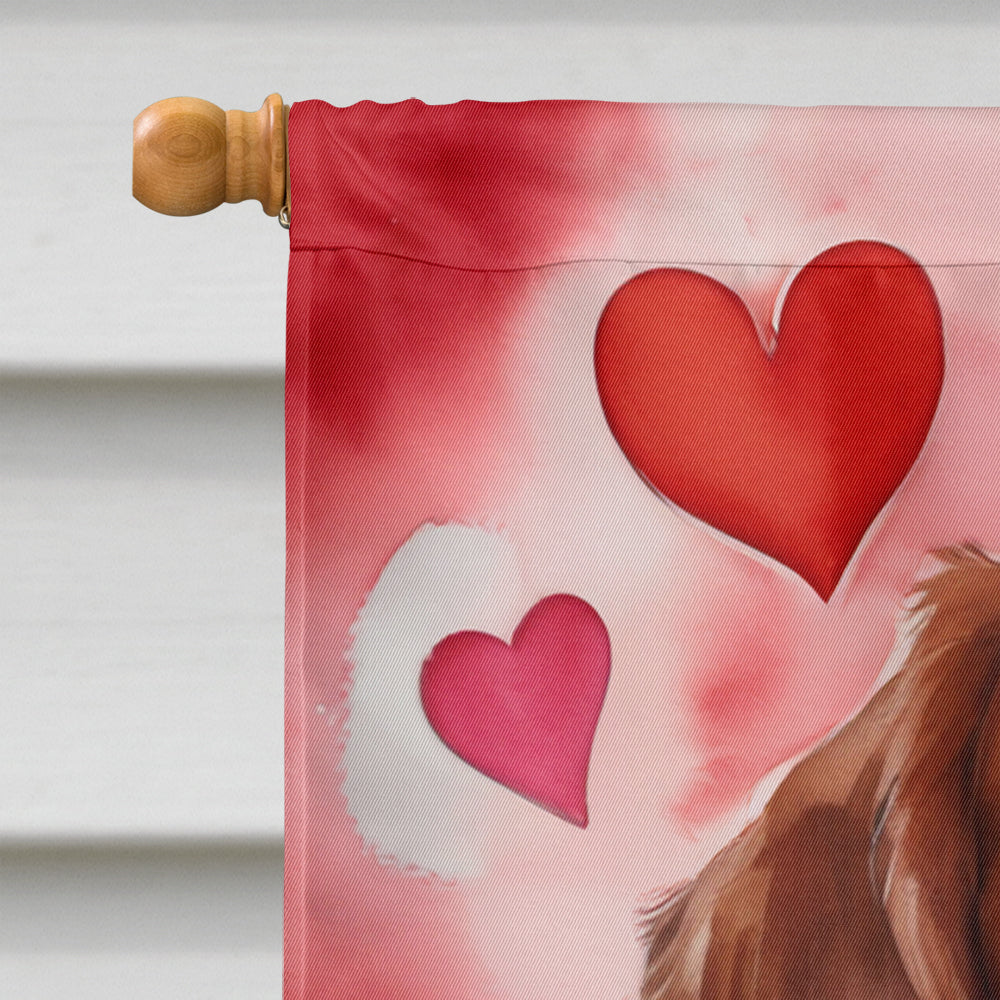 Glamorous Pups : Brittany Spaniel My Valentine House Flag