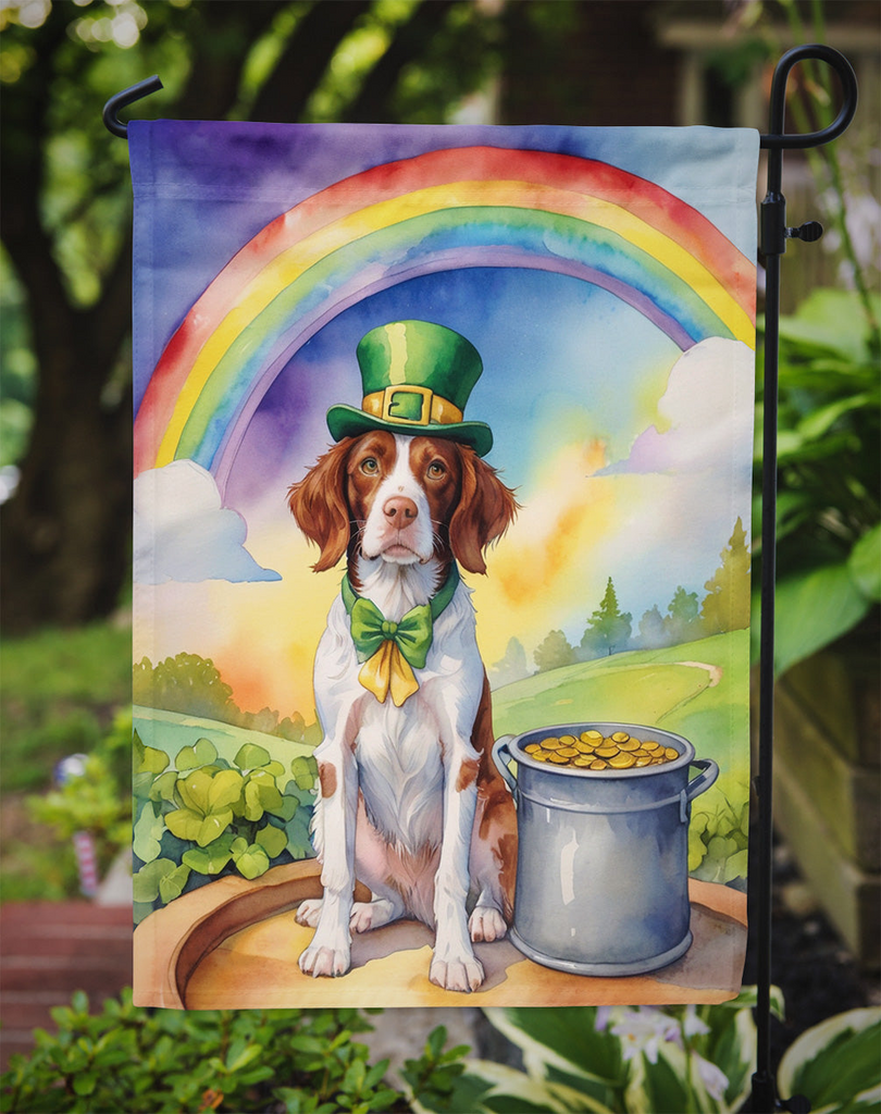 Glamorous Pups : Brittany Spaniel St Patrick's Day Garden Flag