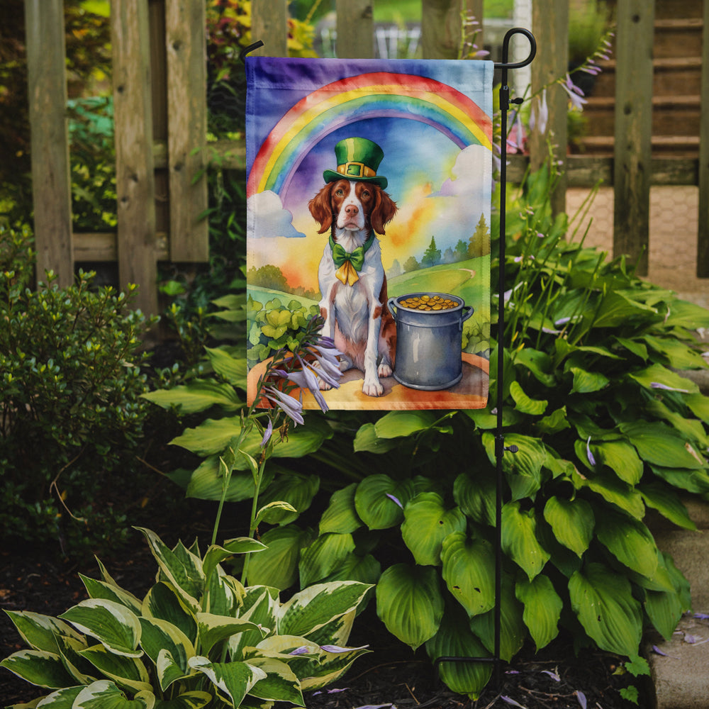 Glamorous Pups : Brittany Spaniel St Patrick's Day Garden Flag