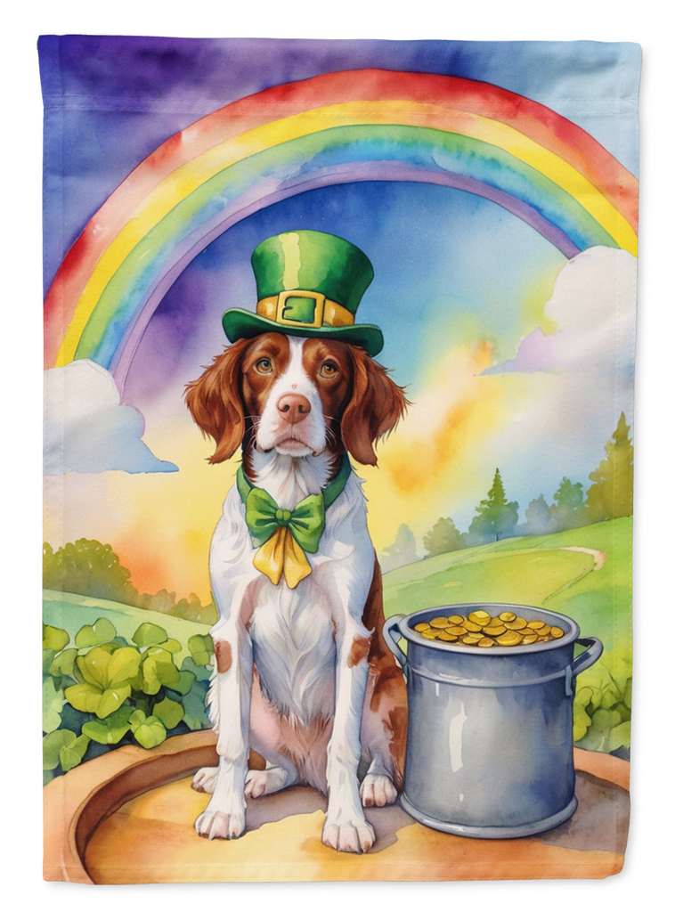 Glamorous Pups : Brittany Spaniel St Patrick's Day Garden Flag