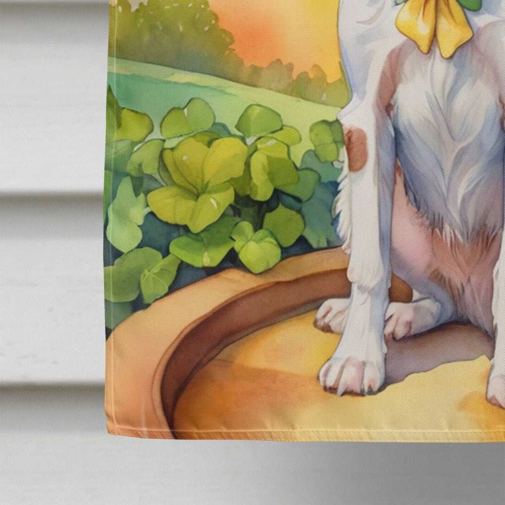 Glamorous Pups : Brittany Spaniel St Patrick's Day House Flag