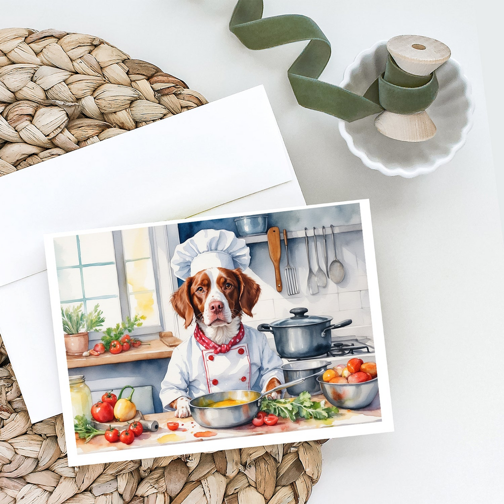 Glamorous Pups : Brittany Spaniel The Chef Greeting Cards Pack of 8