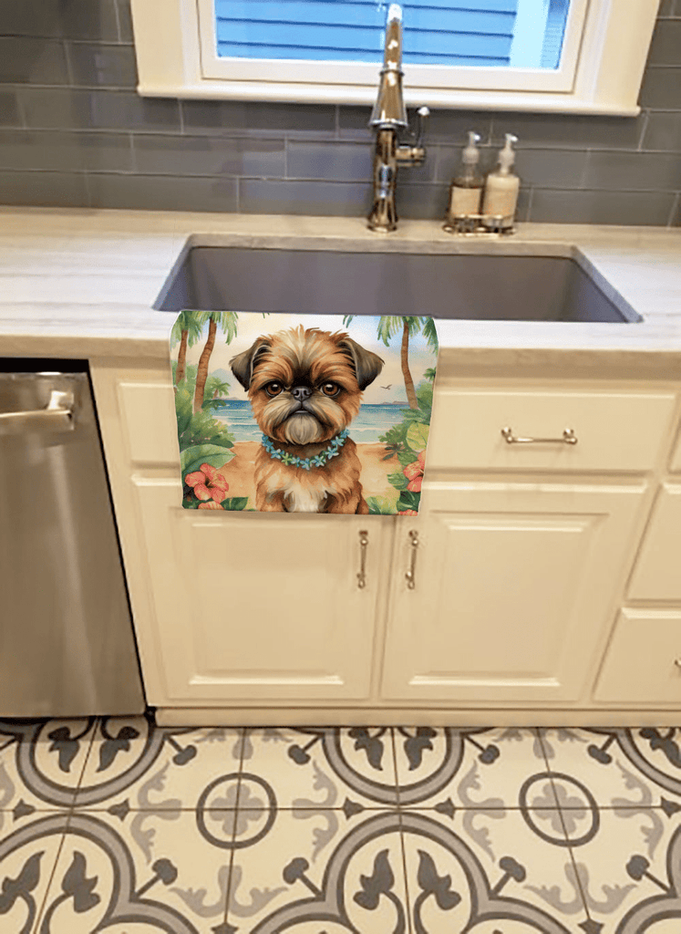 Glamorous Pups : Brussels Griffon Luau Kitchen Towel