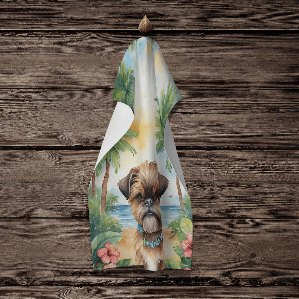 Glamorous Pups : Brussels Griffon Luau Kitchen Towel