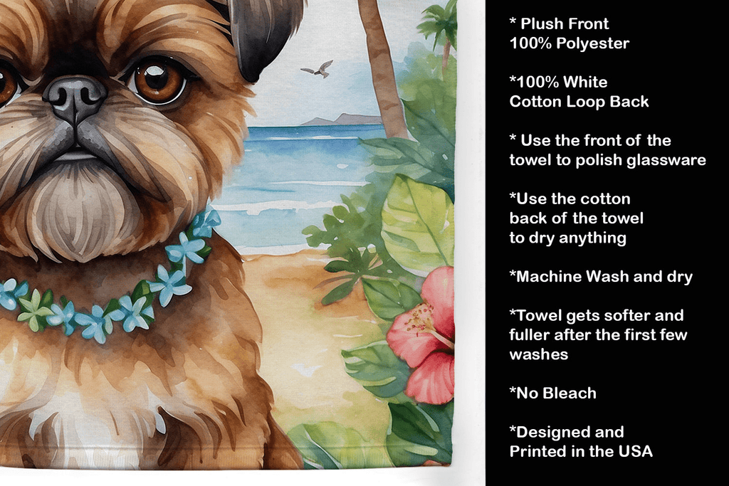 Glamorous Pups : Brussels Griffon Luau Kitchen Towel