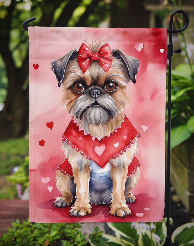 Glamorous Pups : Brussels Griffon My Valentine Garden Flag