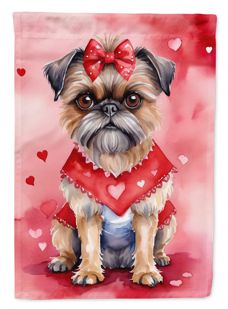 Glamorous Pups : Brussels Griffon My Valentine Garden Flag