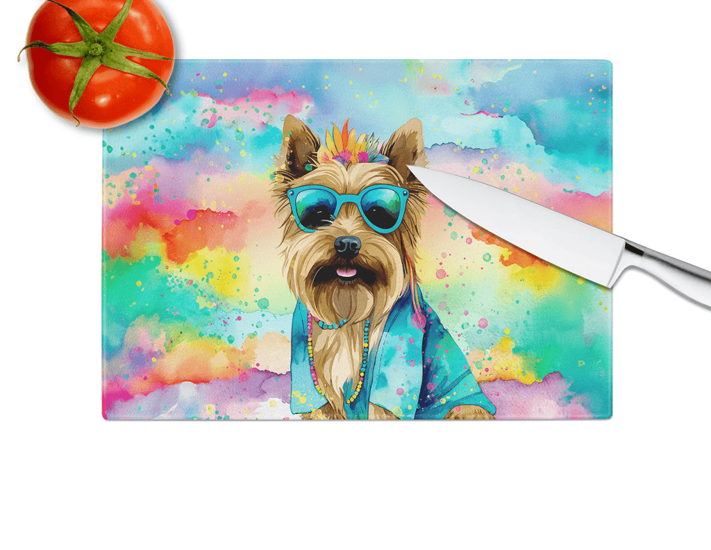 Glamorous Pups : Cairn Terrier Hippie Dawg Glass Cutting Board