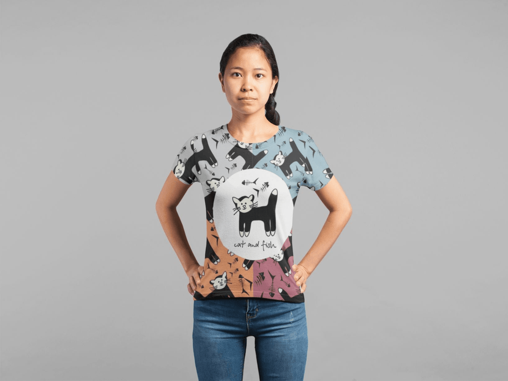 Glamorous Pups : Cat Pattern Classic Sublimation Women's T-Shirt