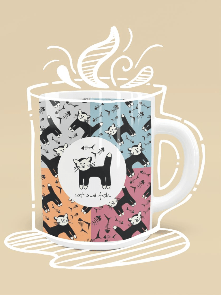 Glamorous Pups : Cat Pattern Mug