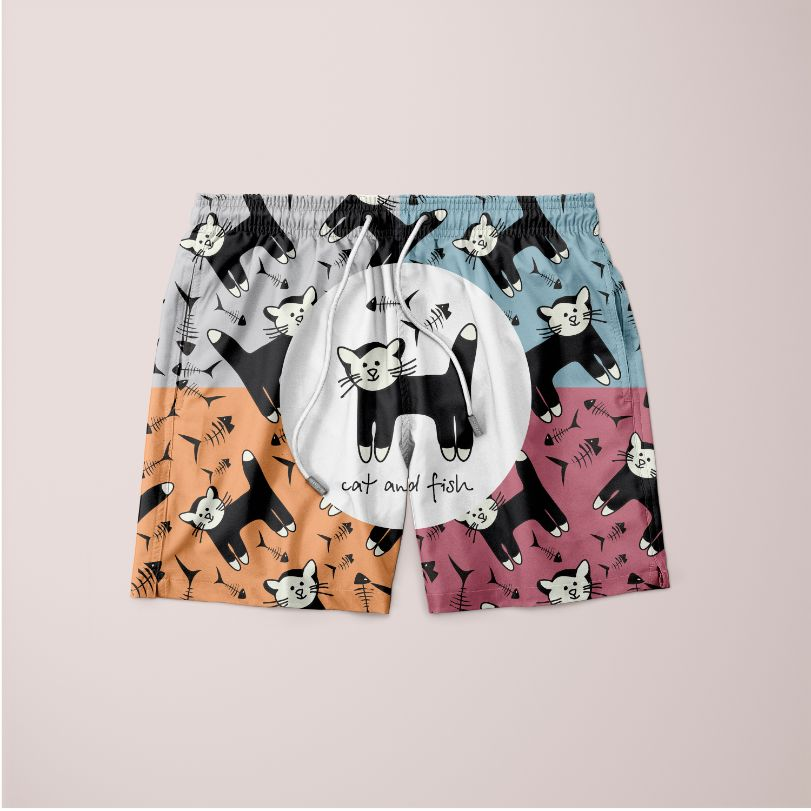 Glamorous Pups : Cat Pattern Shorts