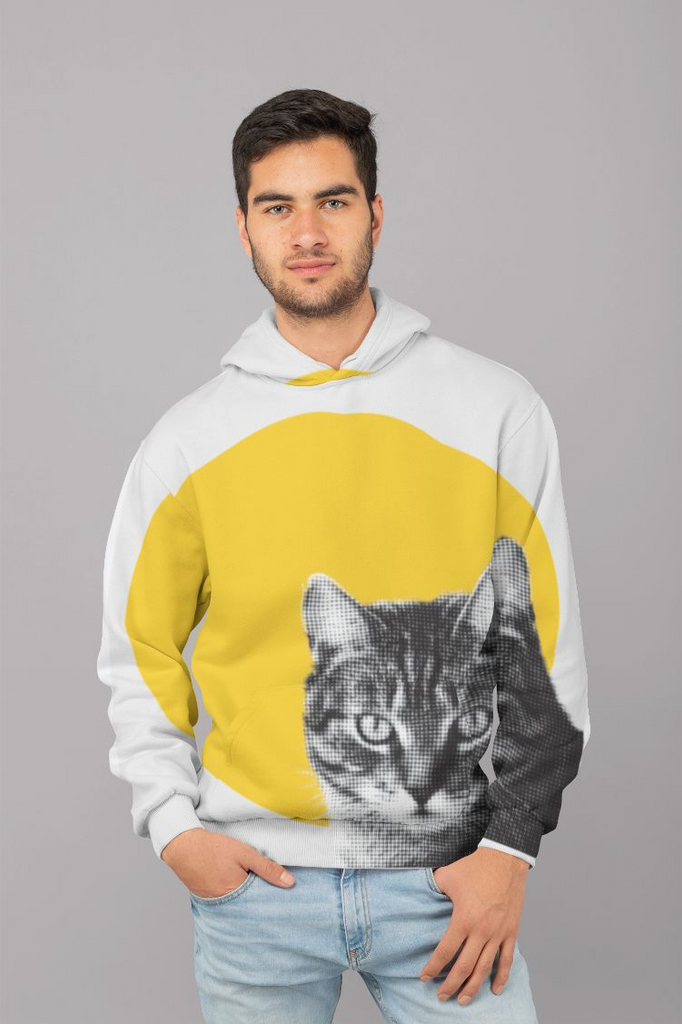 Glamorous Pups : Cat stare kid's sweater UNISEX Sublimation Hoodie