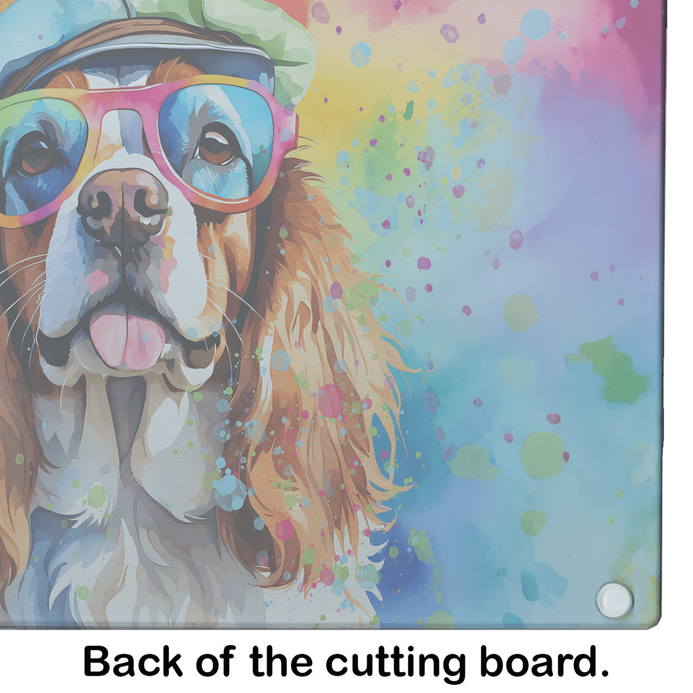 Glamorous Pups : Cavalier Spaniel Hippie Dawg Glass Cutting Board