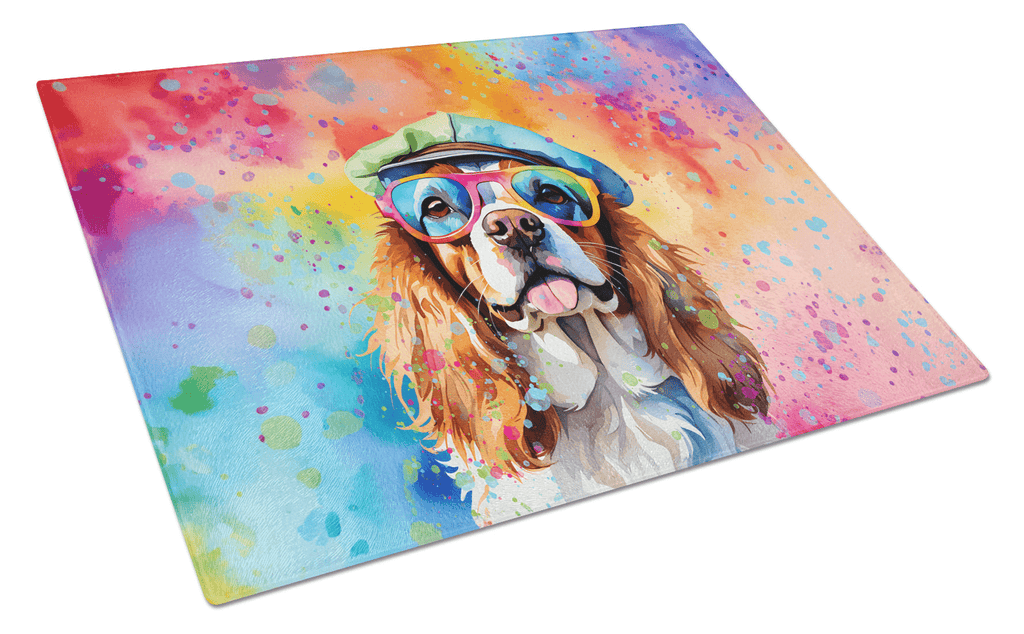 Glamorous Pups : Cavalier Spaniel Hippie Dawg Glass Cutting Board