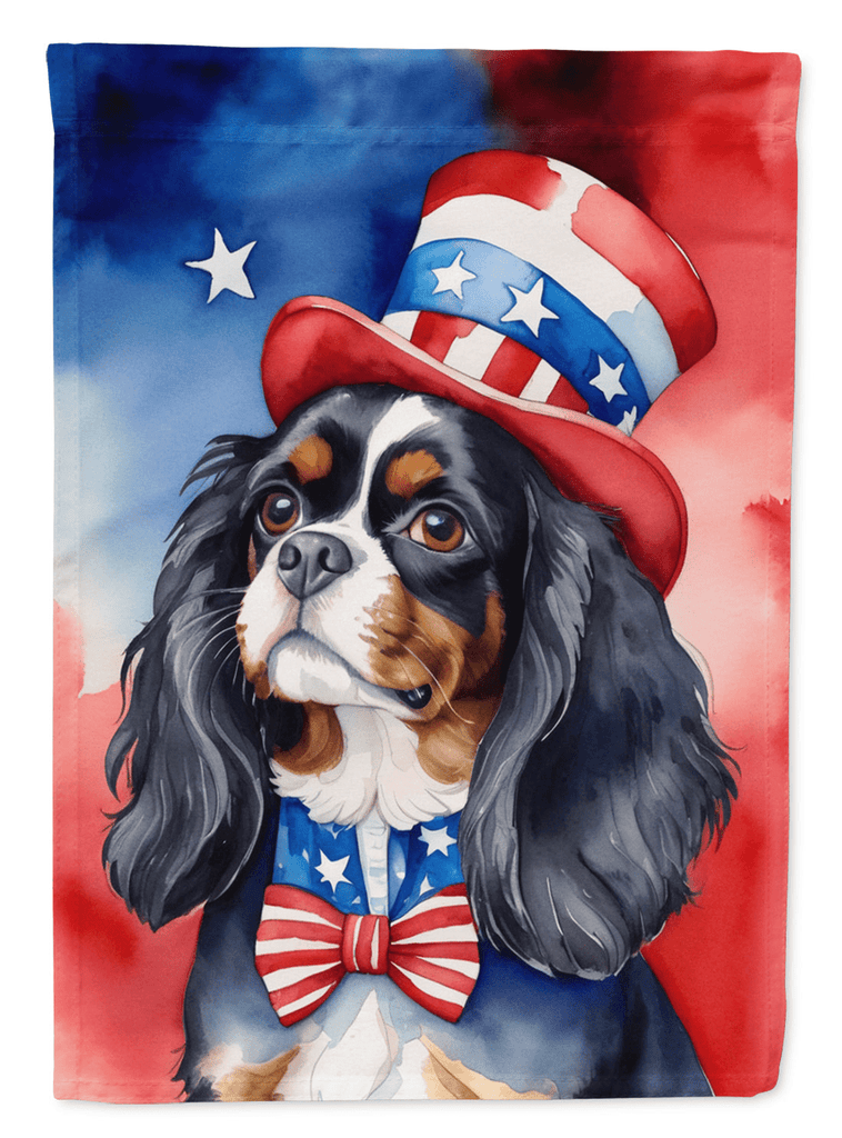 Glamorous Pups : Cavalier Spaniel Patriotic American House Flag