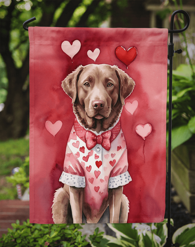 Glamorous Pups : Chesapeake Bay Retriever My Valentine Garden Flag