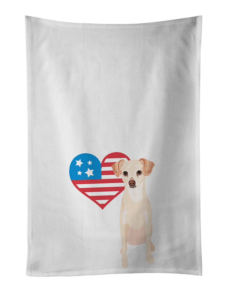 Glamorous Pups : Chihuahua Cream Patriotic Kitchen Towel Set of 2