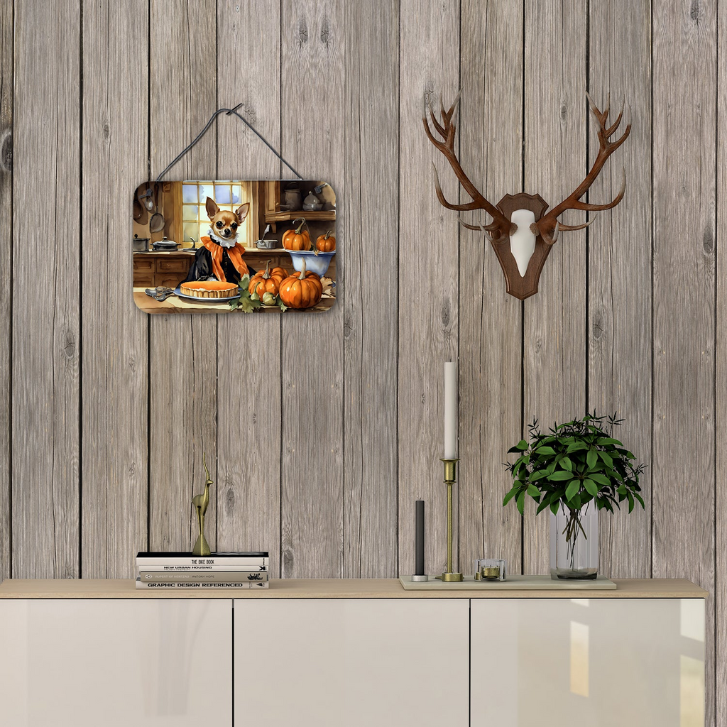 Glamorous Pups : Chihuahua Fall Kitchen Pumpkins Wall or Door Hanging Prints