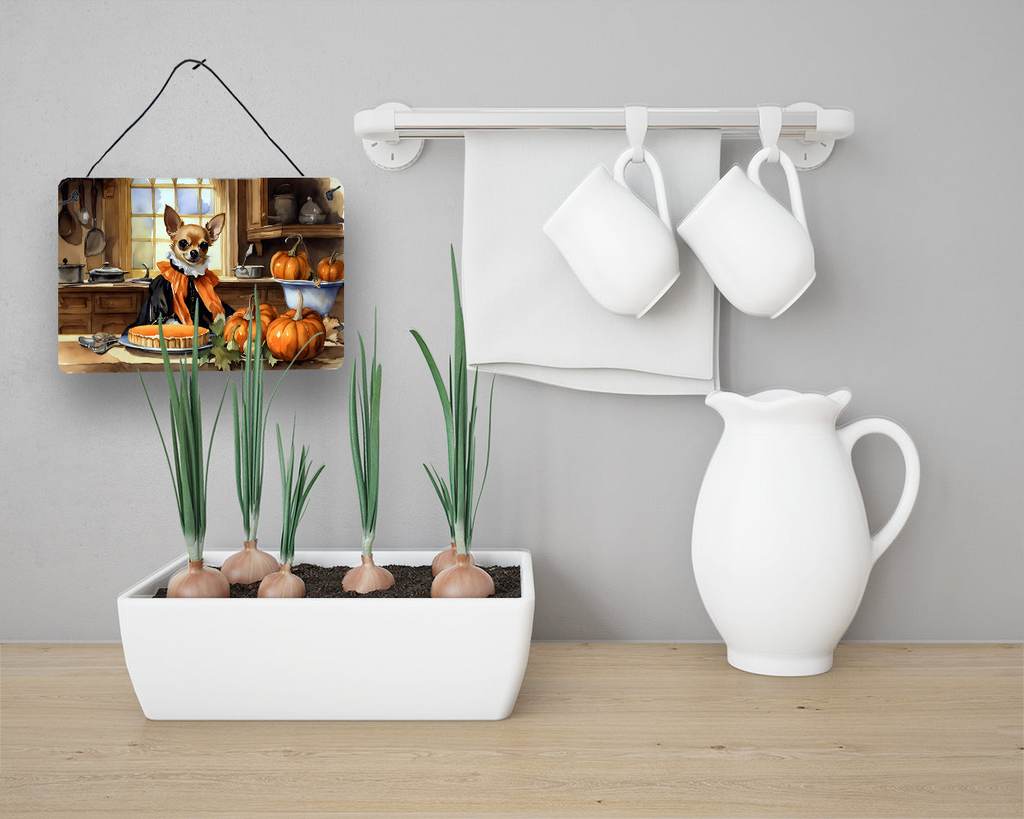 Glamorous Pups : Chihuahua Fall Kitchen Pumpkins Wall or Door Hanging Prints