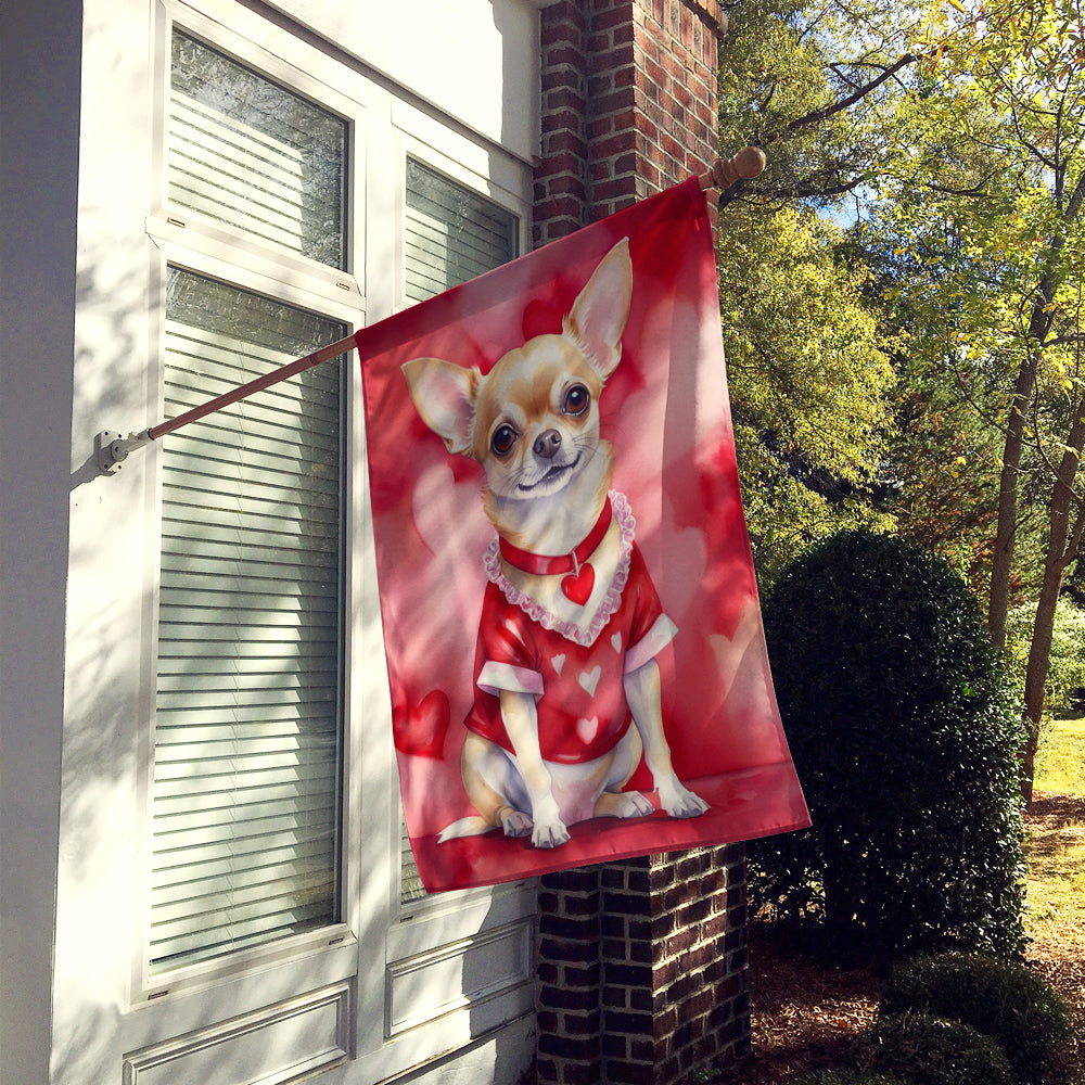 Glamorous Pups : Chihuahua My Valentine House Flag