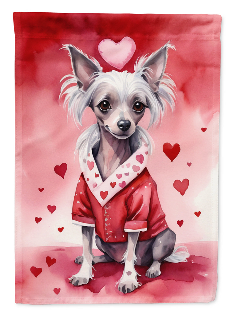Glamorous Pups : Chinese Crested My Valentine Garden Flag