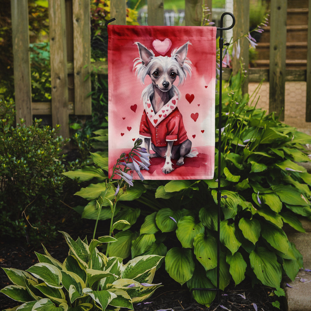 Glamorous Pups : Chinese Crested My Valentine Garden Flag