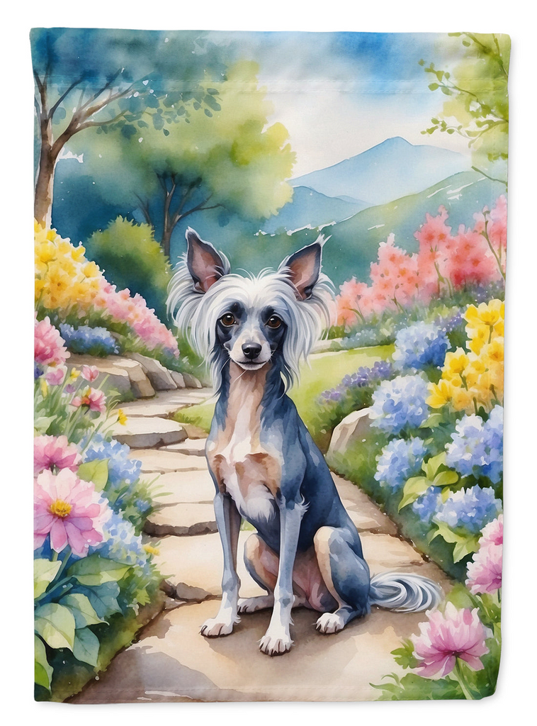Glamorous Pups : Chinese Crested Spring Path House Flag