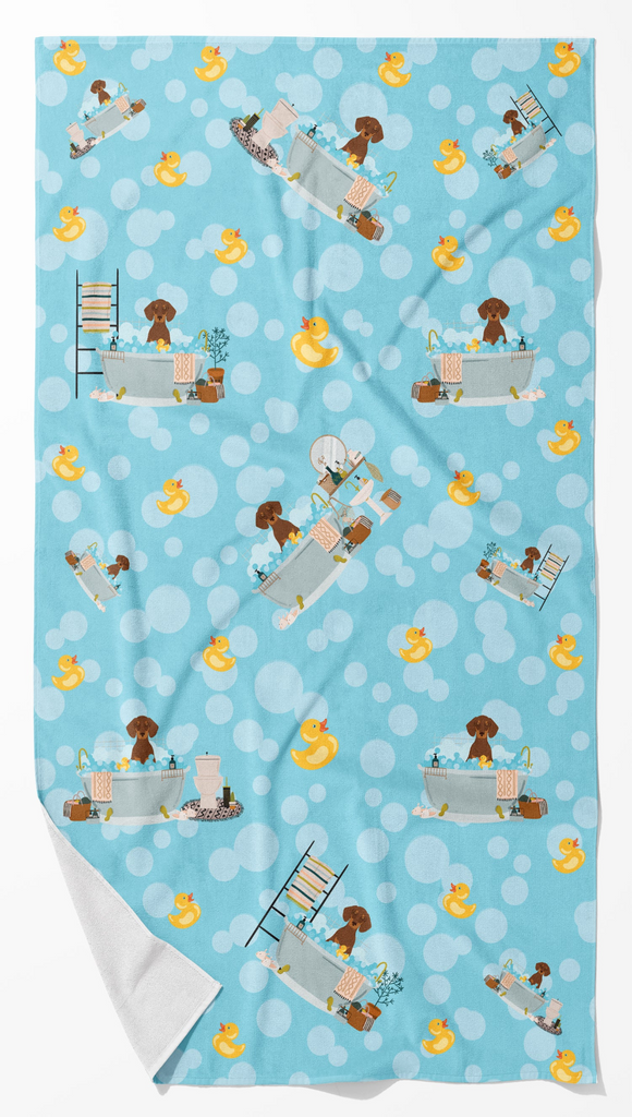 Glamorous Pups : Chocolate and Tan Dachshund Bath Towel Large