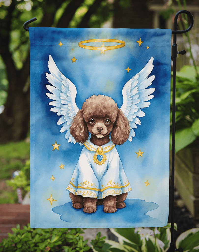 Glamorous Pups : Chocolate Poodle My Angel Garden Flag