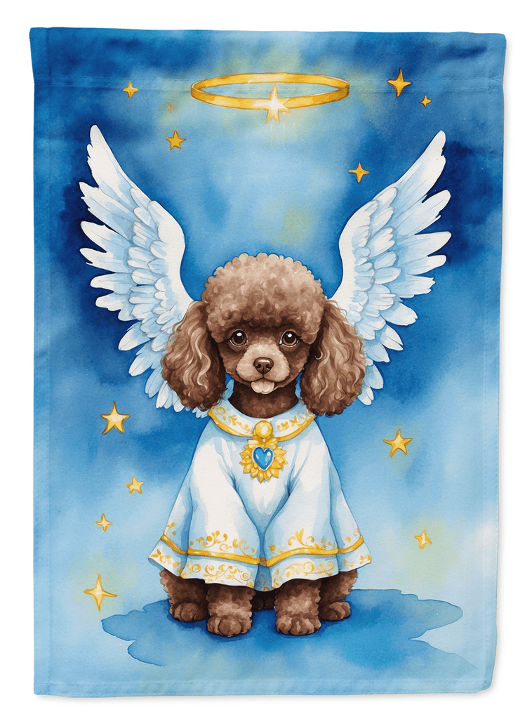 Glamorous Pups : Chocolate Poodle My Angel Garden Flag