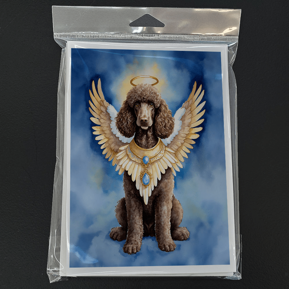Glamorous Pups : Chocolate Poodle My Angel Greeting Cards Pack of 8