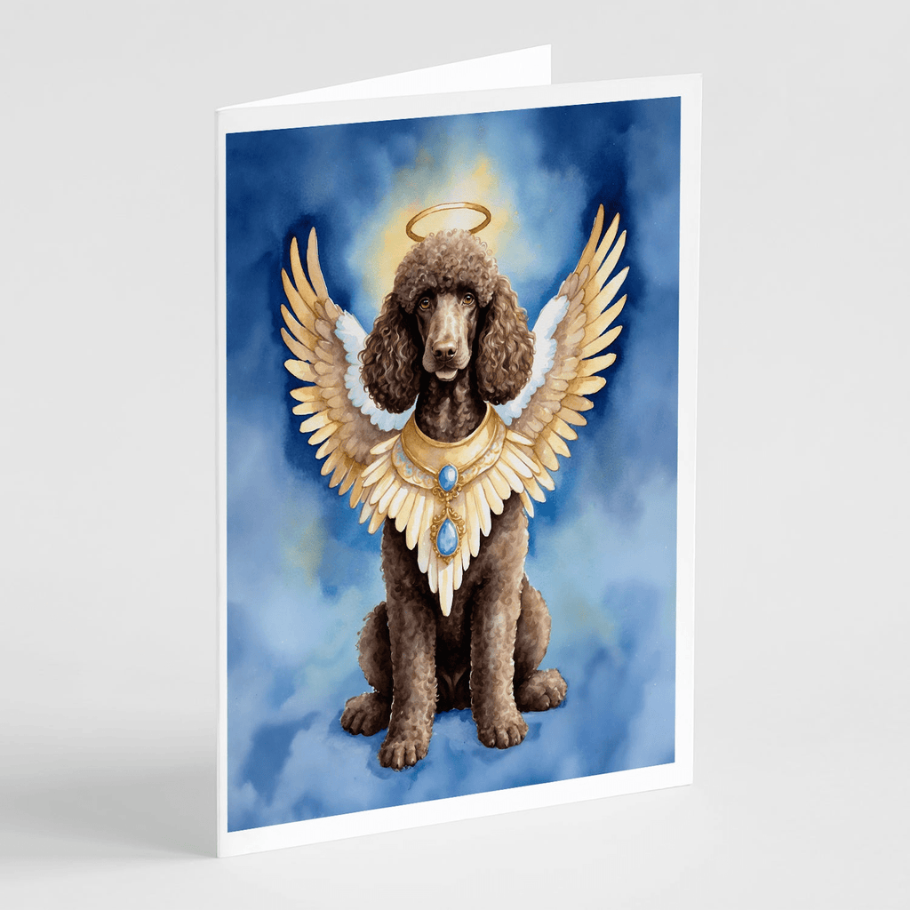 Glamorous Pups : Chocolate Poodle My Angel Greeting Cards Pack of 8