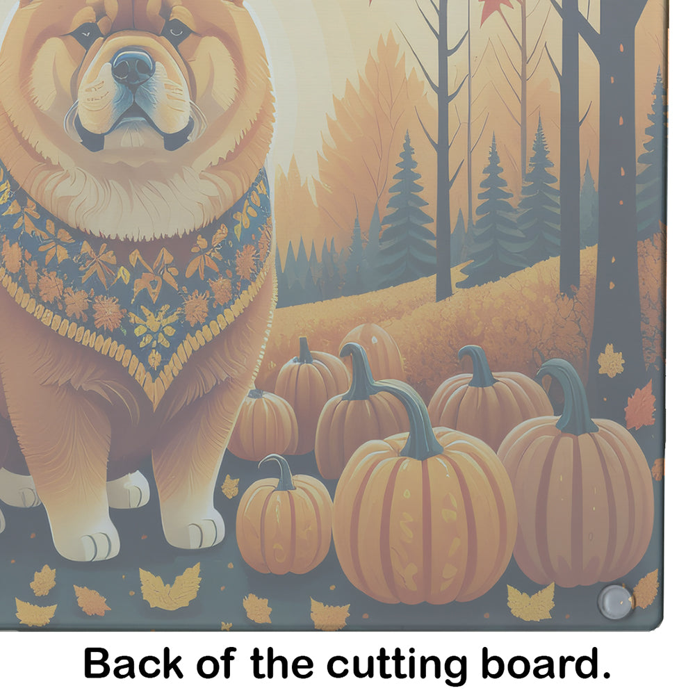 Glamorous Pups : Chow Chow Fall Glass Cutting Board