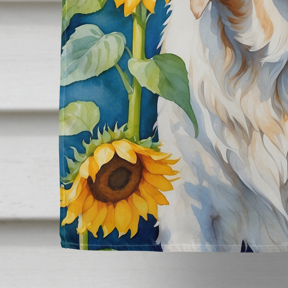 Glamorous Pups : Clumber Spaniel in Sunflowers House Flag