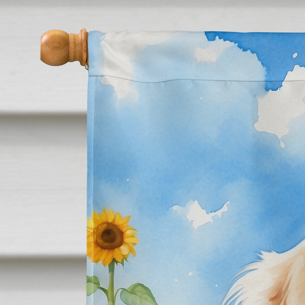 Glamorous Pups : Clumber Spaniel in Sunflowers House Flag