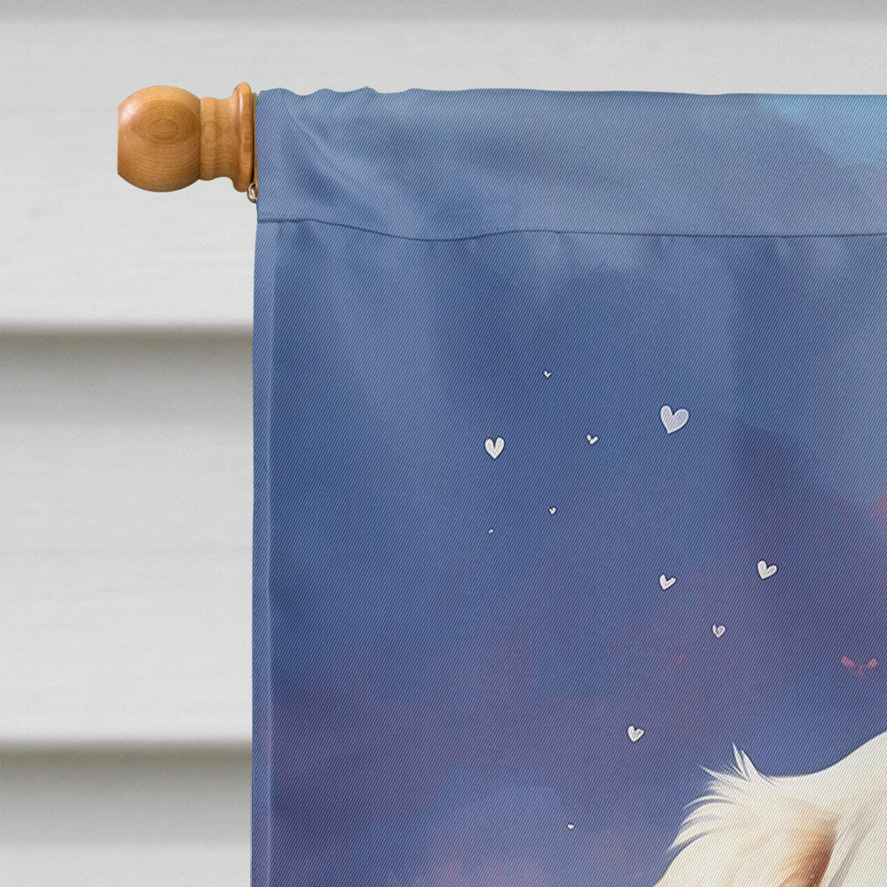 Glamorous Pups : Clumber Spaniel Two Hearts House Flag