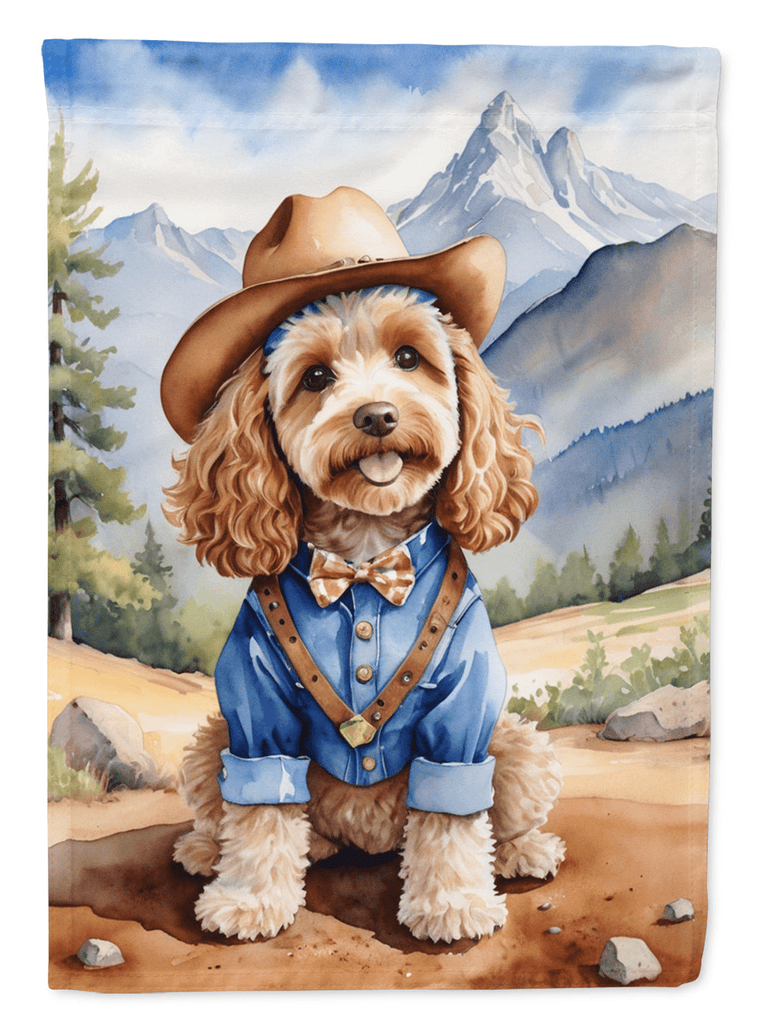 Glamorous Pups : Cockapoo Cowboy Welcome House Flag