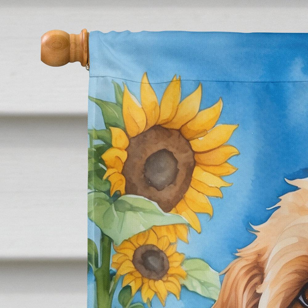 Glamorous Pups : Cockapoo in Sunflowers House Flag