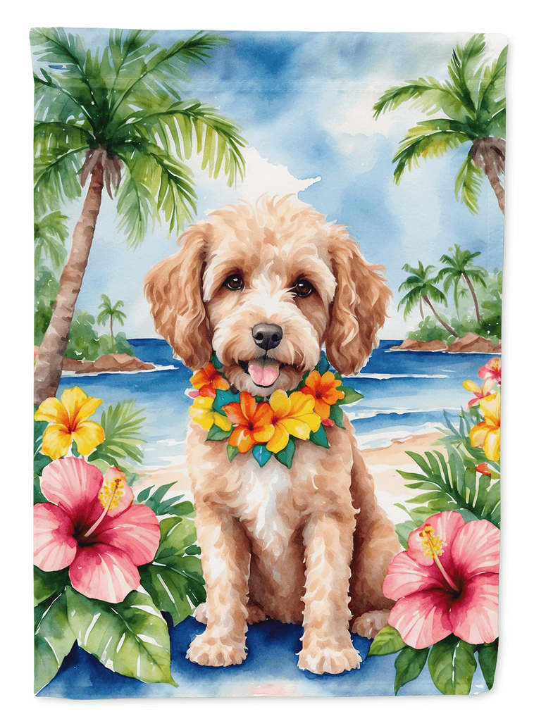 Glamorous Pups : Cockapoo Luau House Flag
