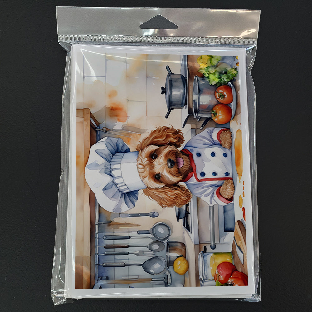 Glamorous Pups : Cockapoo The Chef Greeting Cards Pack of 8