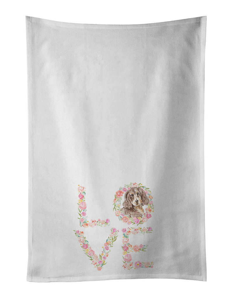 Glamorous Pups : Cocker Spaniel #5 LOVE Kitchen Towel Set of 2