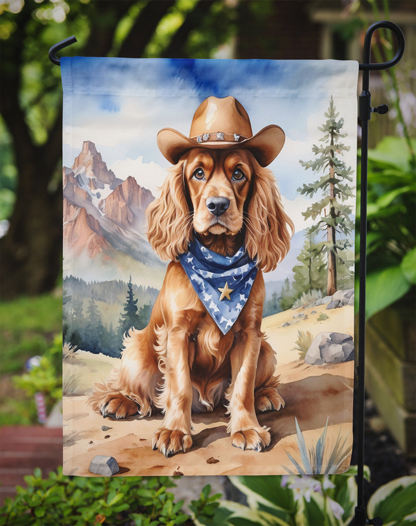 Glamorous Pups : Cocker Spaniel Cowboy Welcome Garden Flag