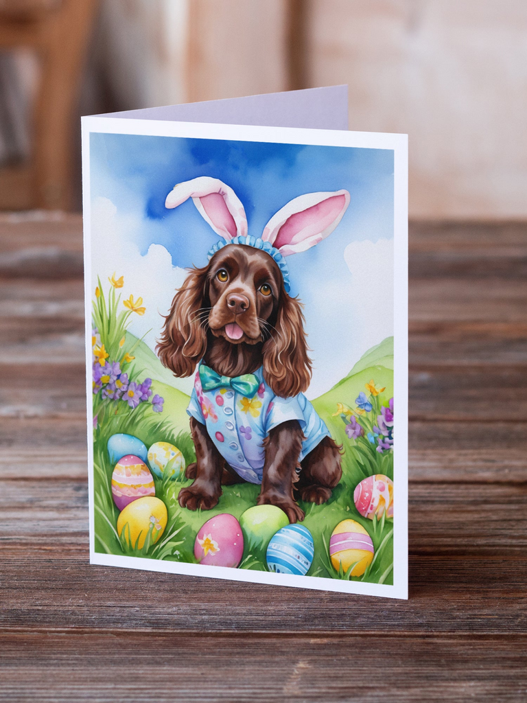 Glamorous Pups : Cocker Spaniel Easter Egg Hunt Greeting Cards Pack of 8