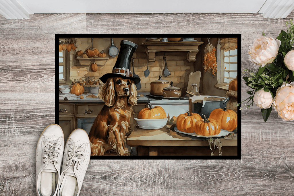 Glamorous Pups : Cocker Spaniel Fall Kitchen Pumpkins Doormat