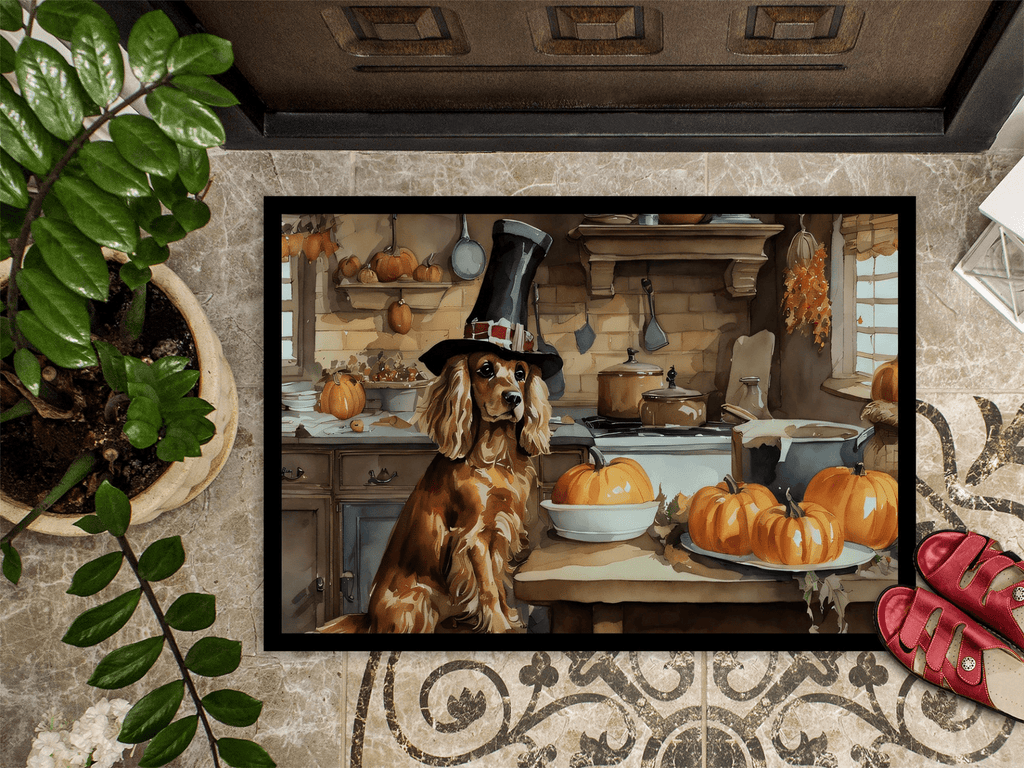 Glamorous Pups : Cocker Spaniel Fall Kitchen Pumpkins Doormat