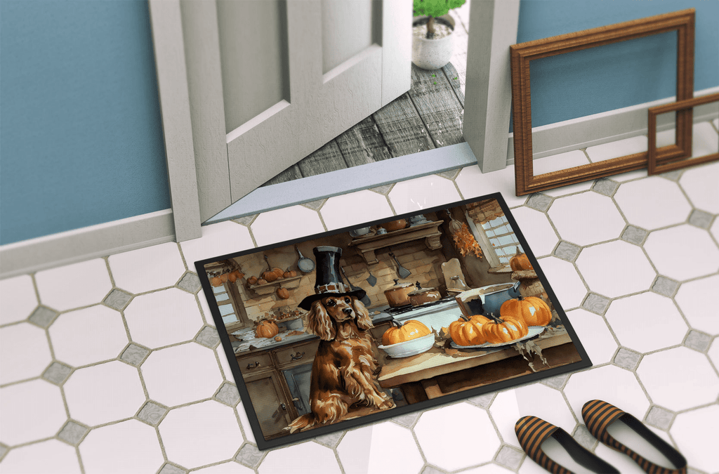 Glamorous Pups : Cocker Spaniel Fall Kitchen Pumpkins Doormat