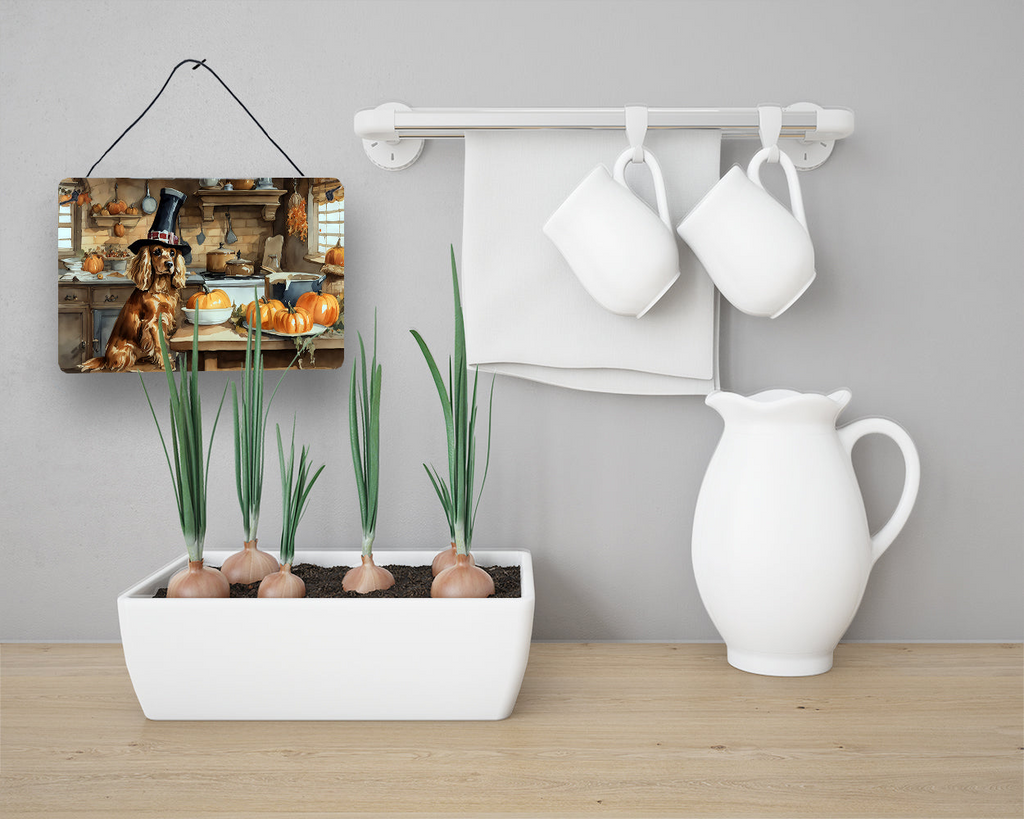 Glamorous Pups : Cocker Spaniel Fall Kitchen Pumpkins Wall or Door Hanging Prints